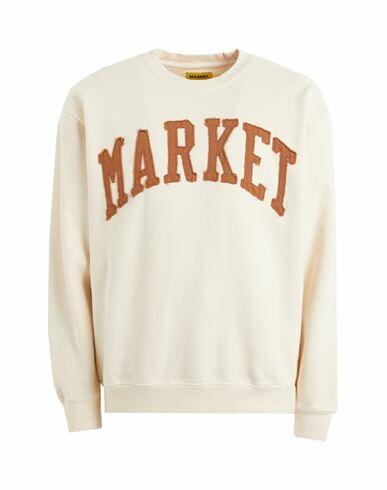 Market Market Vintage Wash Crewneck Man Sweatshirt Beige Cotton Cover