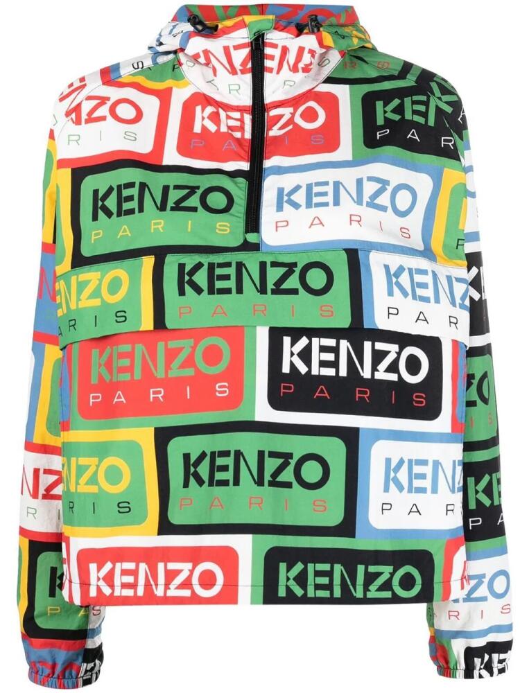 Kenzo logo-print hooded jacket - White Cover