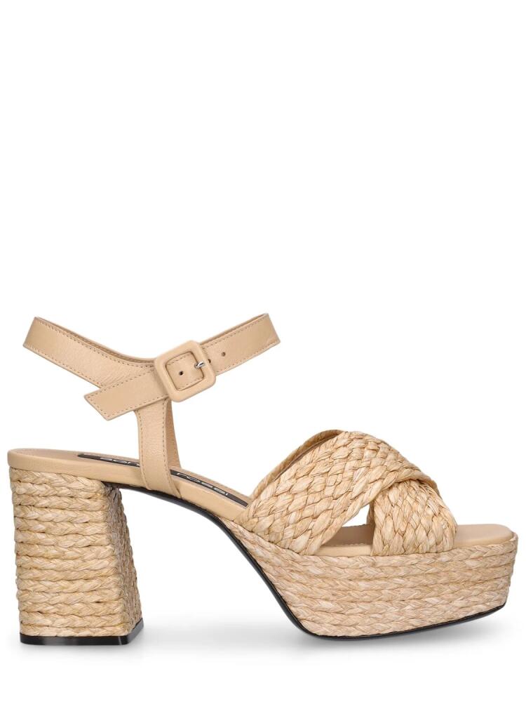 SERGIO ROSSI 45mm Raffia Effect Sandals Cover