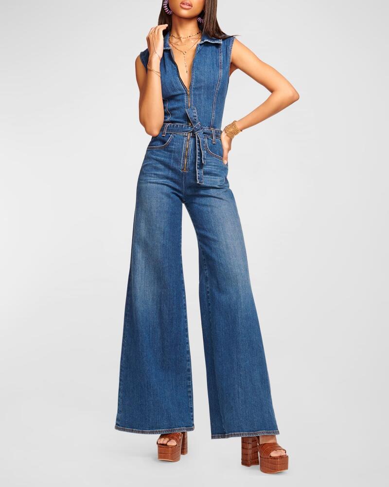 Ramy Brook Jemma Wide-Leg Denim Jumpsuit Cover