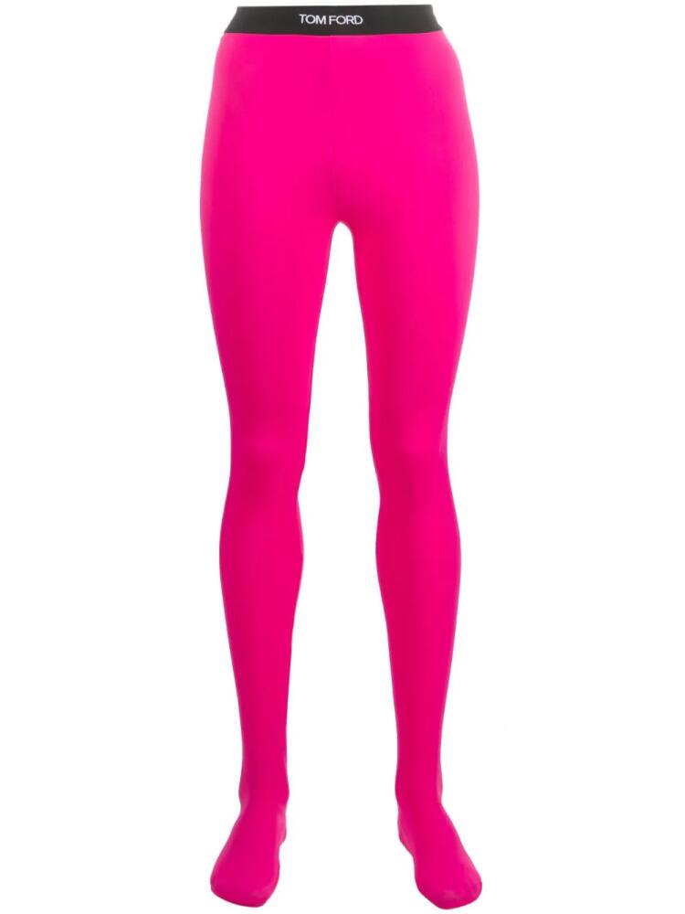 TOM FORD logo-waistband leggings - Pink Cover