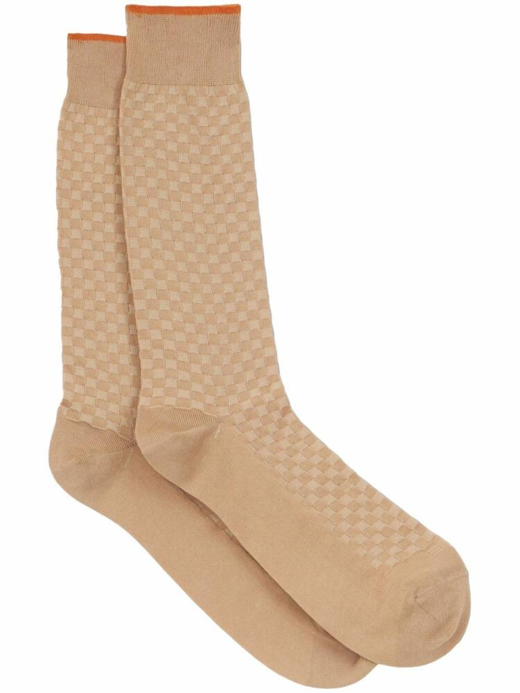 ETRO check-pattern knit socks - Neutrals Cover