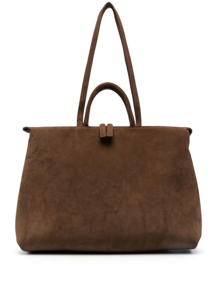 Marsèll 4 In Orizzontale suede shoulder bag - Brown Cover