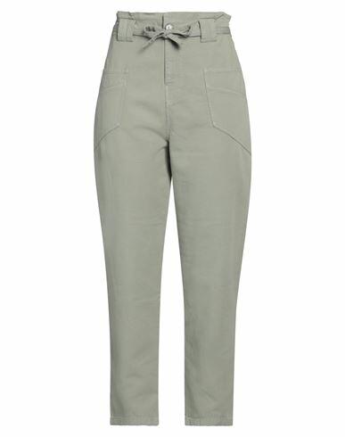 Ba & sh Woman Pants Sage green Cotton, Linen Cover