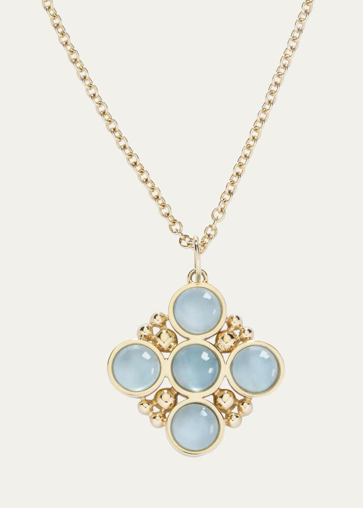 L. Klein 18k Gold Bubbles Aquamarine Pendant Necklace Cover