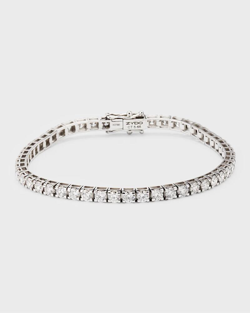 ZYDO 18K White Gold Tennis Bracelet with Diamonds, 5.65tcw Cover