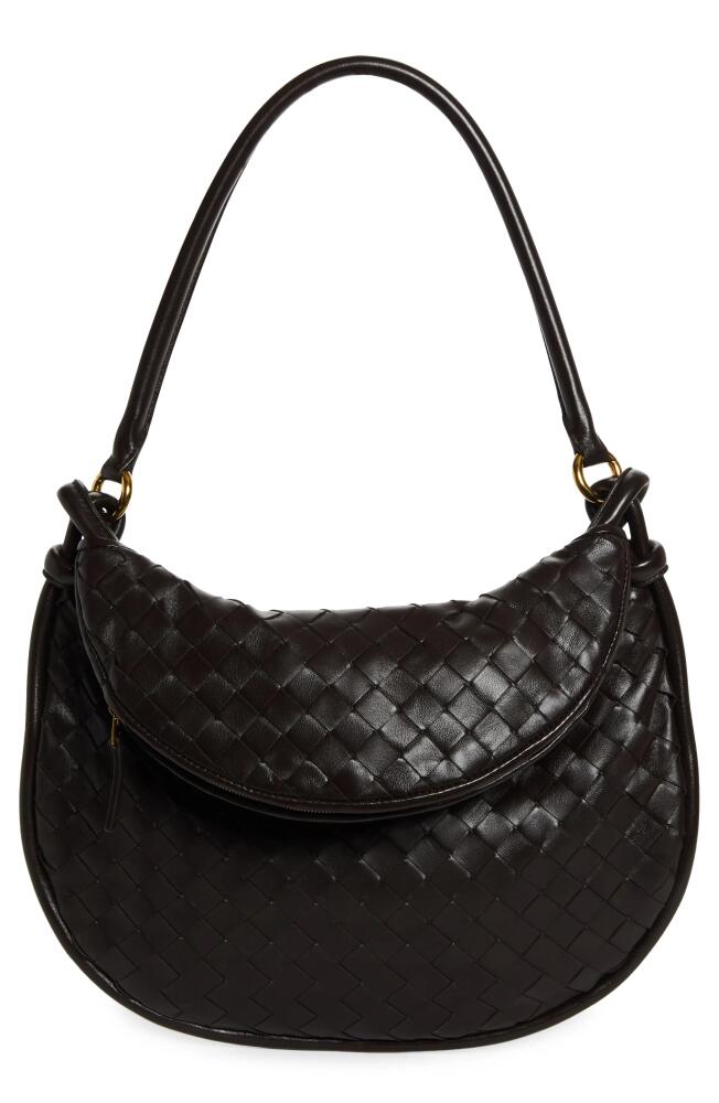 Bottega Veneta Medium Gemelli Intrecciato Shoulder Bag in Fondant/Brass Cover