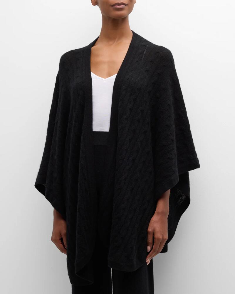 Neiman Marcus Cashmere Collection Cashmere Cable-Knit Cape Cover