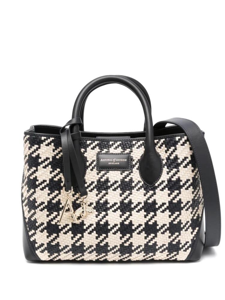 Aspinal Of London London houndstooth tote bag - Brown Cover