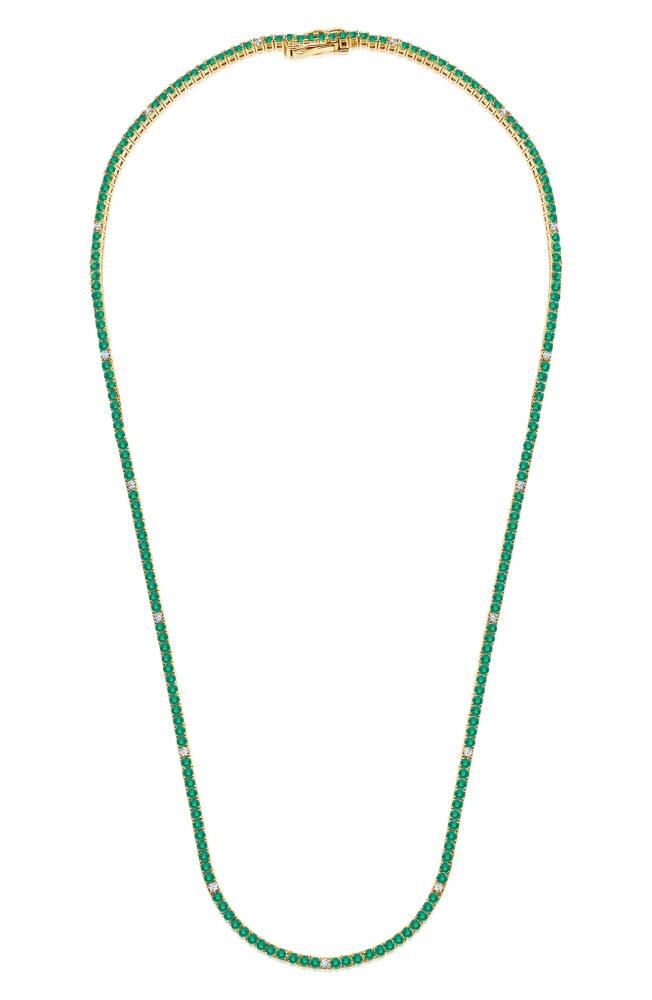 Crislu Cubic Zirconia Tennis Necklace in Emerald Cover