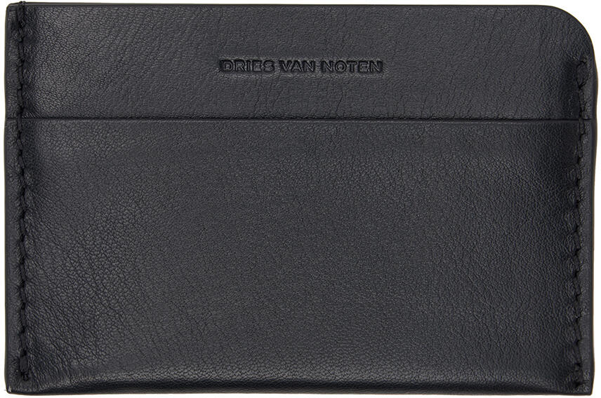 Dries Van Noten Black Leather Card Holder Cover