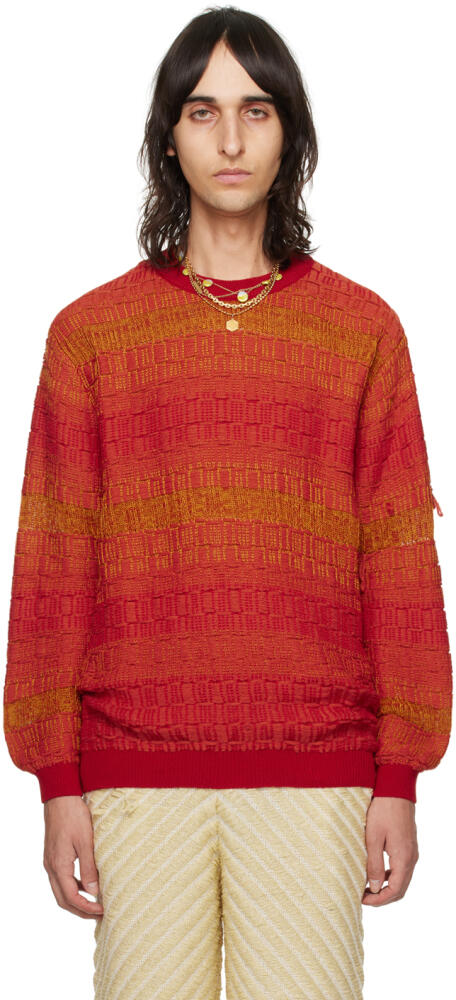 Isa Boulder SSENSE Exclusive Orange Pixel Sweater Cover