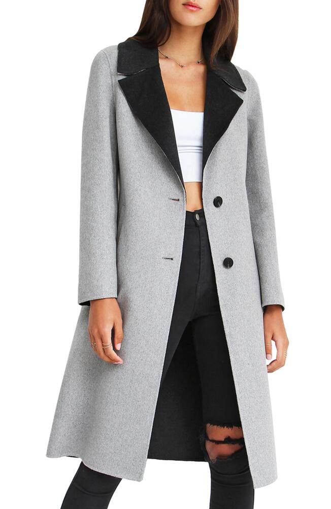 Belle & Bloom BELLE AND BLOOM Lex Two-Tone Wool Blend Coat in Grey Cover