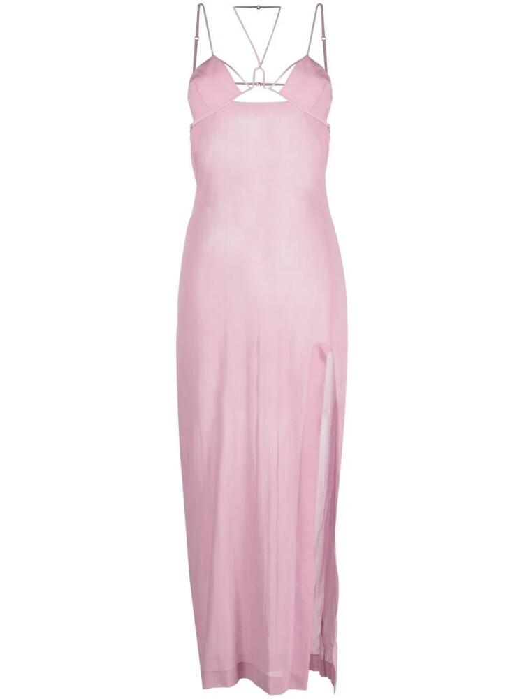 Nensi Dojaka cut-out semi-sheer maxi dress - Pink Cover