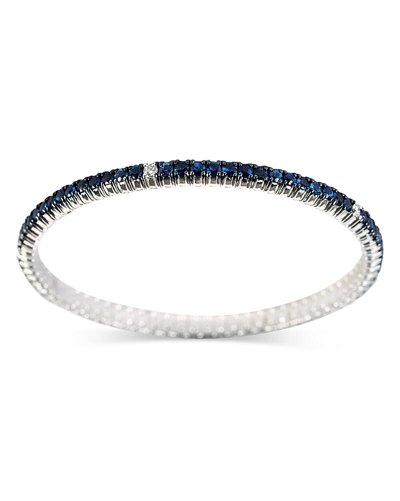 Zydo 18K White Gold Stretch Sapphire & Diamond Bracelet Cover