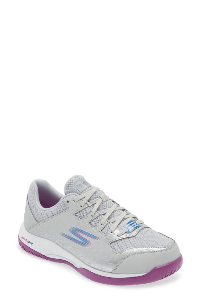 SKECHERS Viper Court Pickleball Sneaker in Gray/Purple Cover