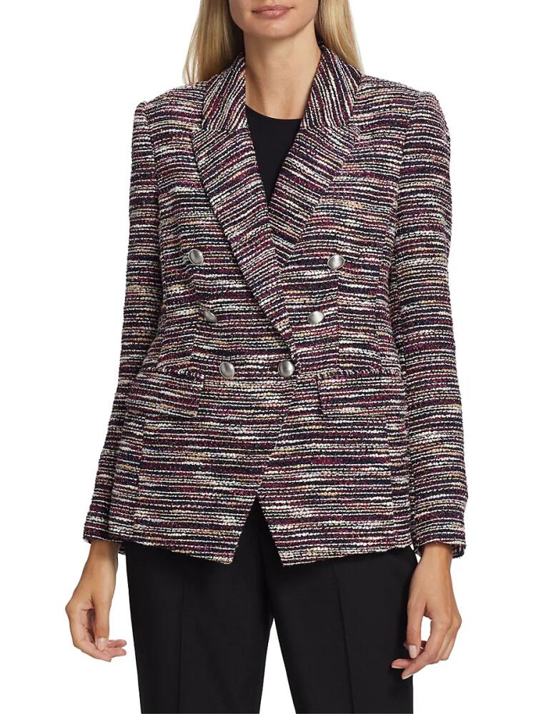 Elie Tahari Women's Tweed Double Breasted Blazer - Brown Multi Cover