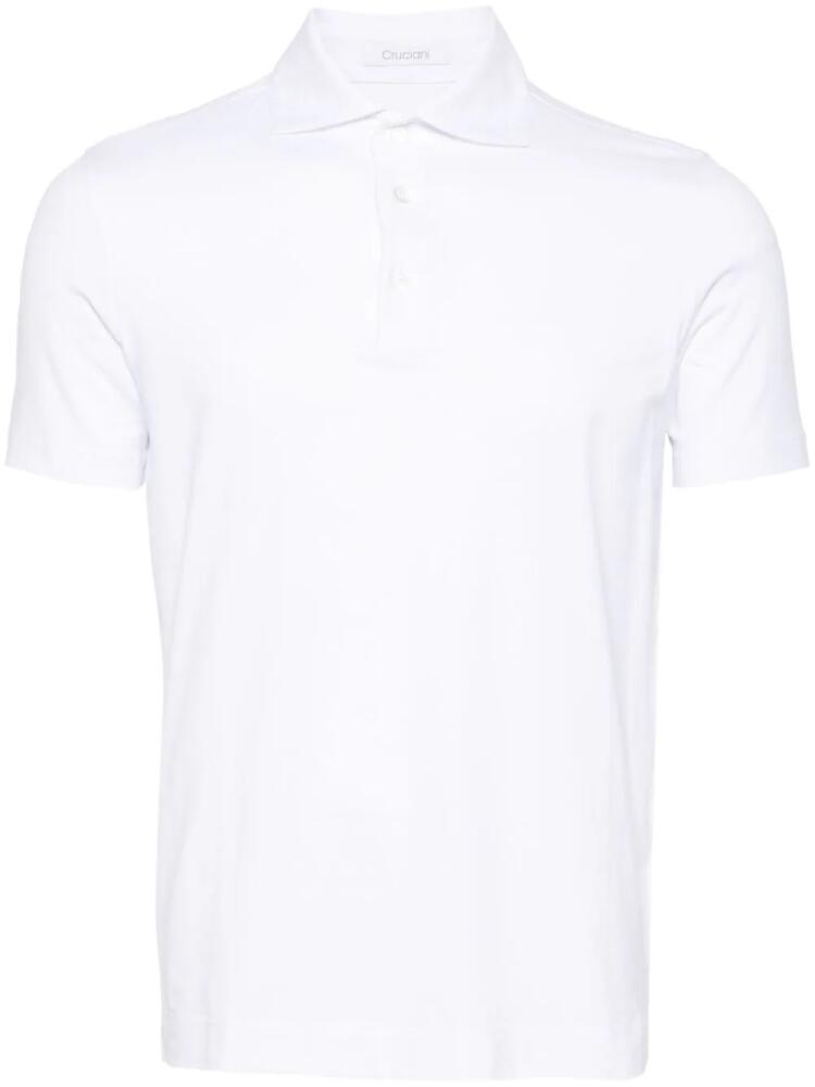 Cruciani spread-collar polo shirt - White Cover