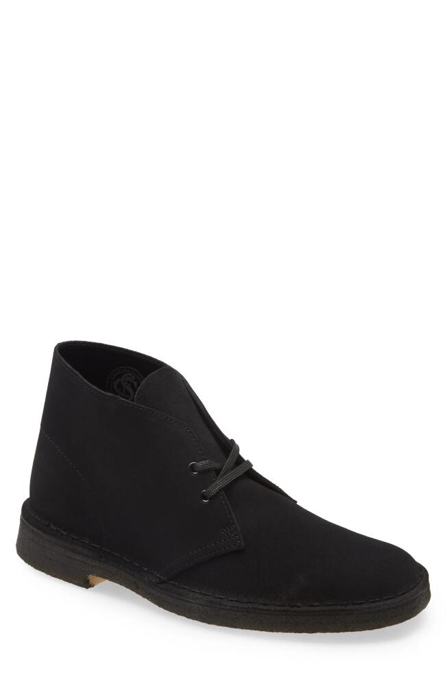 Clarks(r) 'Desert' Boot in Blk Suede Cover