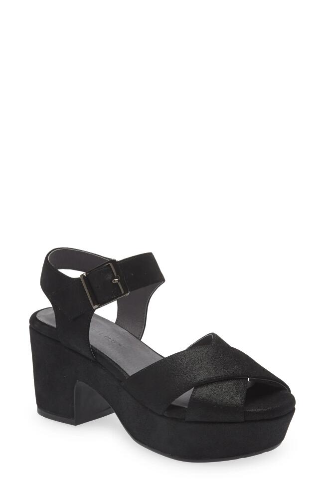 Chocolat Blu Ginny Ankle Strap Platform Sandal in Black Shimmer Cover