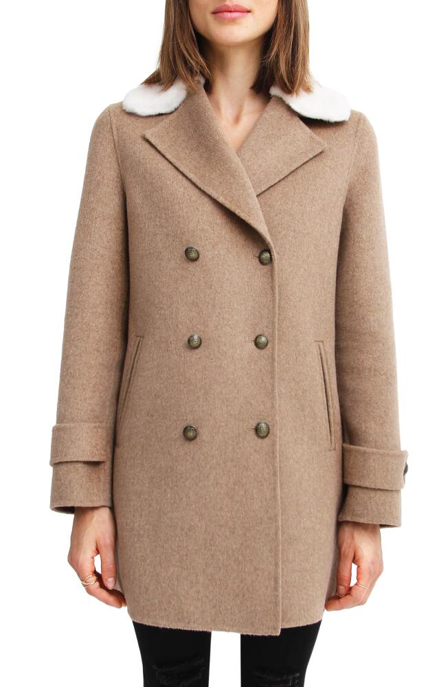 Belle & Bloom BELLE AND BLOOM Liberty Faux Shearling Collar Wool Blend Coat Cover