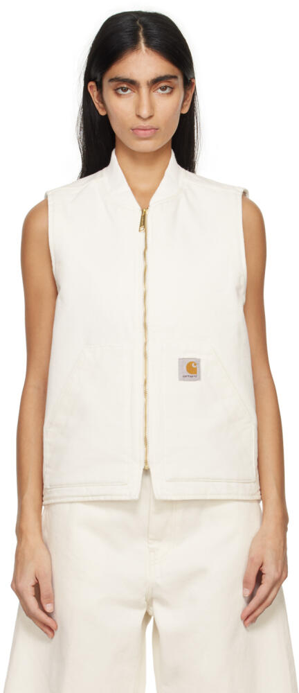 Carhartt Work In Progress White Insulated Vest Cover