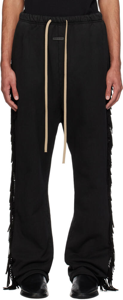 Fear of God Black Fringe Sweatpants Cover