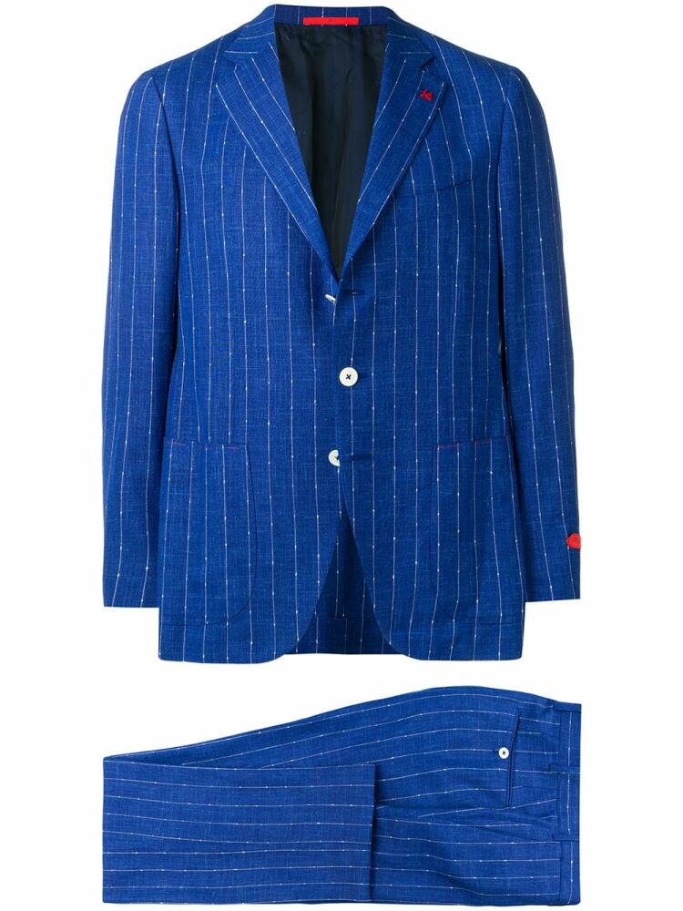 Isaia striped pattern suit - Blue Cover