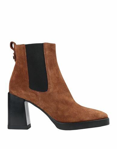 Furla Furla Greta Chelsea Boot T. 90 Woman Ankle boots Brown Soft Leather, Polyester Cover