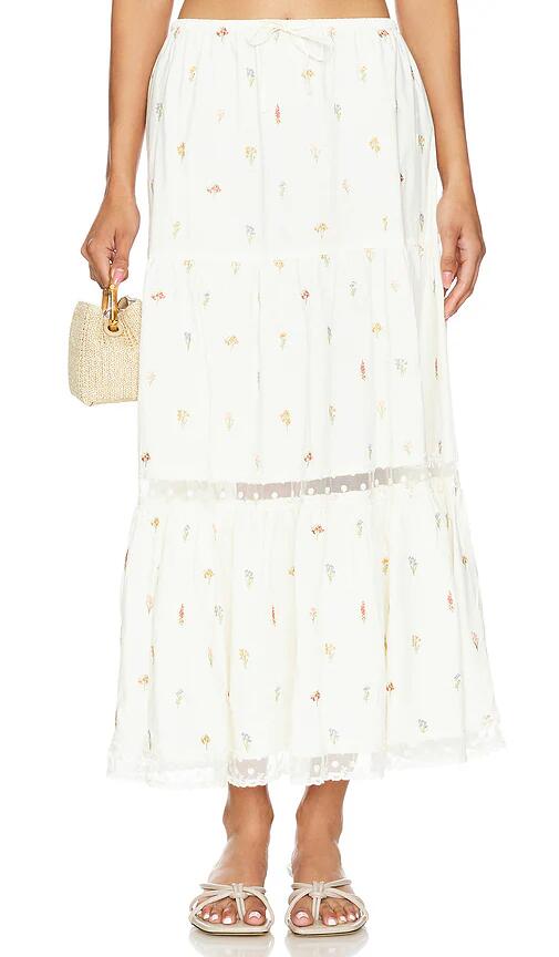 WeWoreWhat Midi Pull On Skirt in Ivory Cover