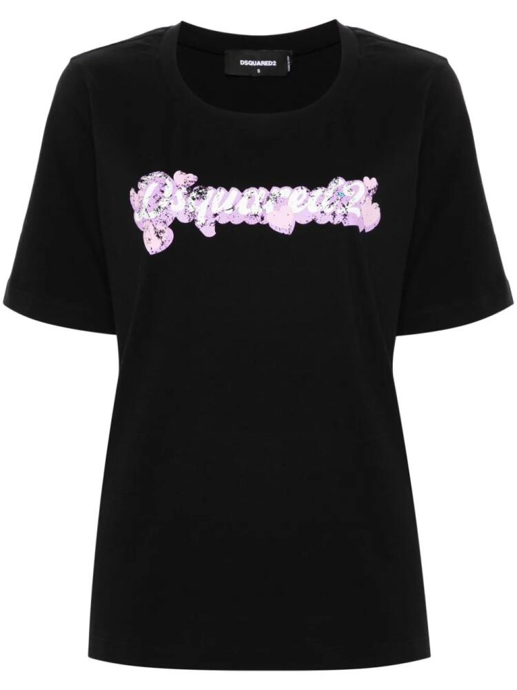 DSQUARED2 logo-print cotton T-shirt - Black Cover