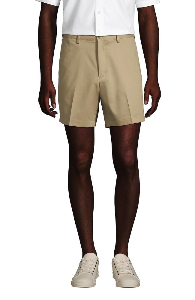 Lands' End Comfort Waist 6" No Iron Chino Shorts in Khaki Cover