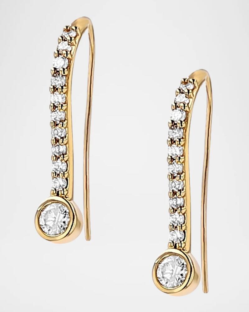 Sheryl Lowe 14K Diamond Bezel French Hook Earrings Cover