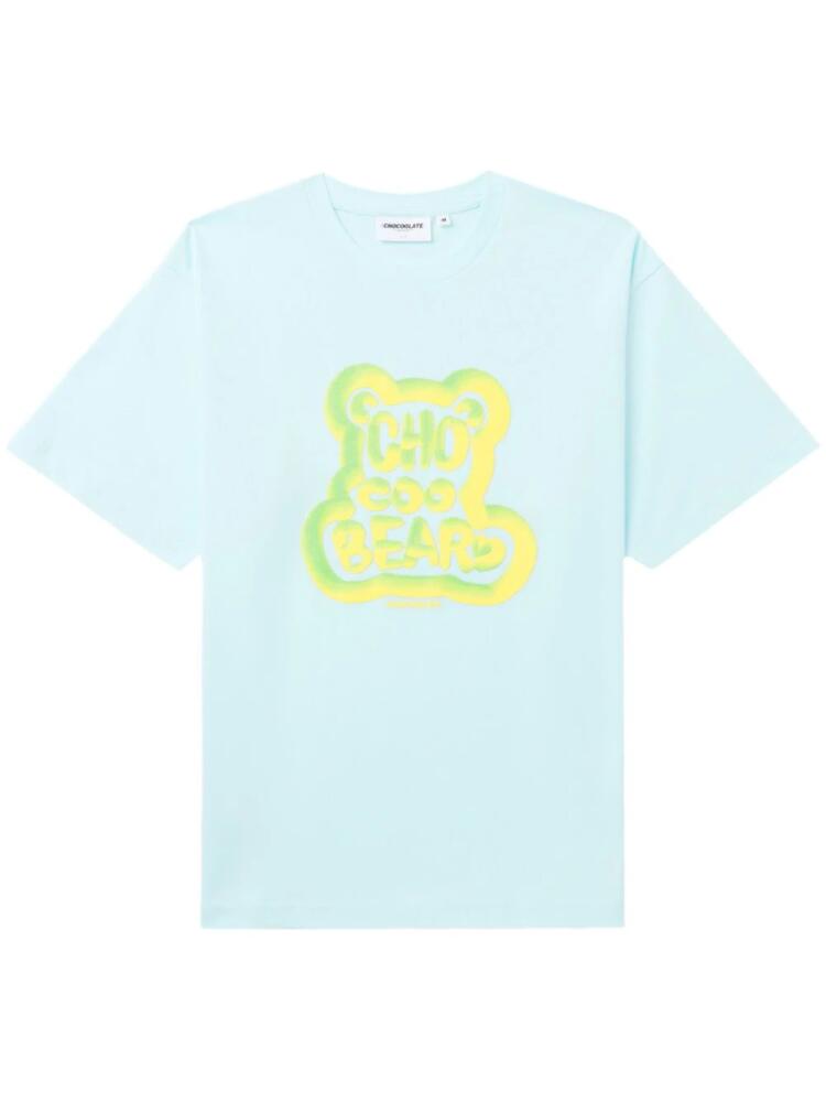 CHOCOOLATE teddy-bear print cotton T-shirt - Blue Cover