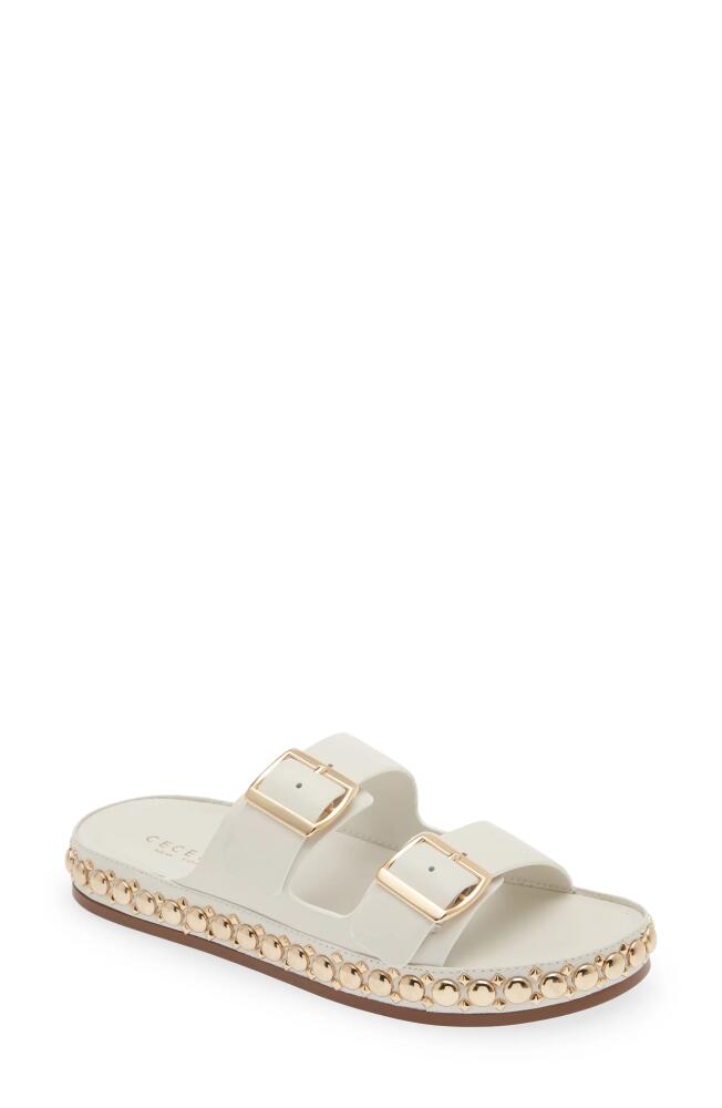 Cecelia New York Emma Stud Slide Sandal in White Cover