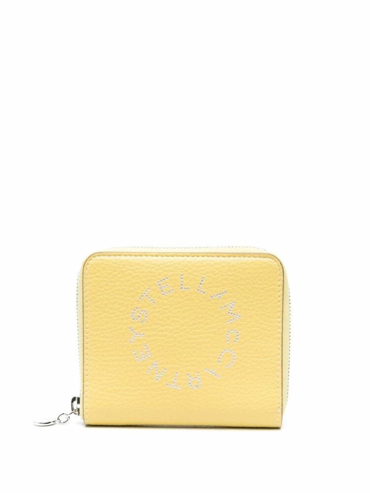 Stella McCartney perforated-logo zip-up wallet - Yellow Cover