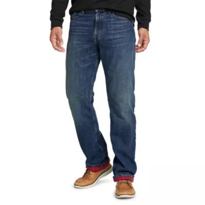 Eddie Bauer Men's Flannel-Lined Flex Jeans - Straight Fit Cover