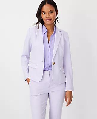 Ann Taylor The Perfect One Button Blazer in Textured Stretch Cover