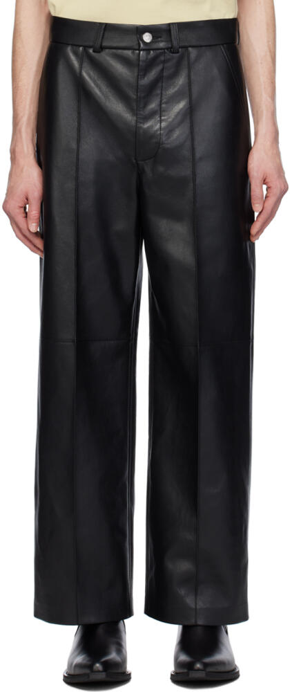 Nanushka Black Dax Regenerated Leather Trousers Cover