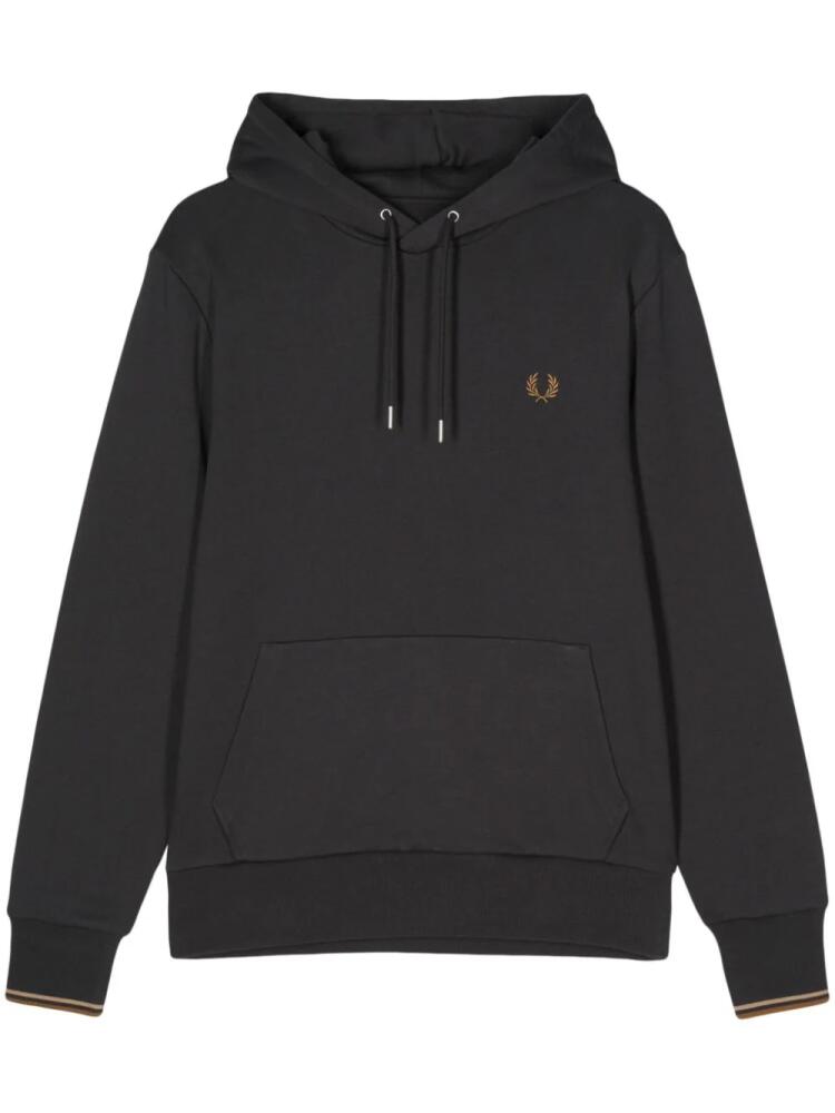 Fred Perry embroidered-logo cotton hoodie - Grey Cover