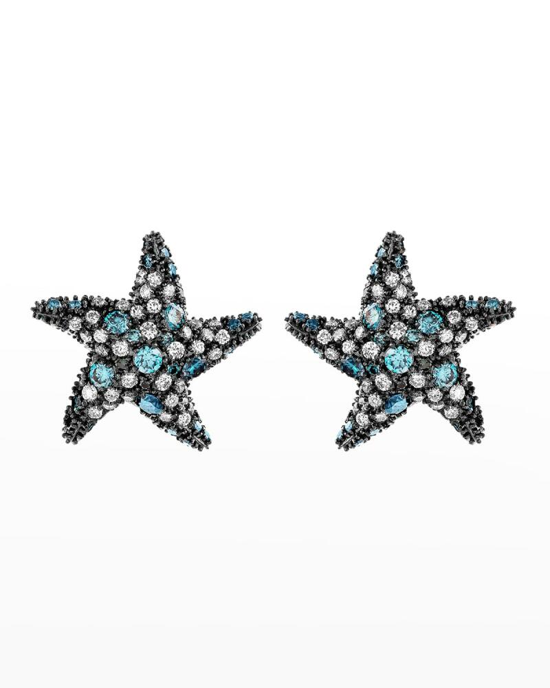 BeeGoddess Starfish Blue and White Diamond Earrings Cover