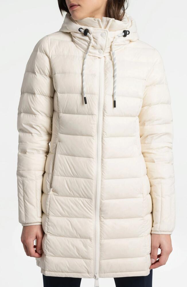 Lole Claudia Hooded Packable Down Jacket in Gardenia Cover