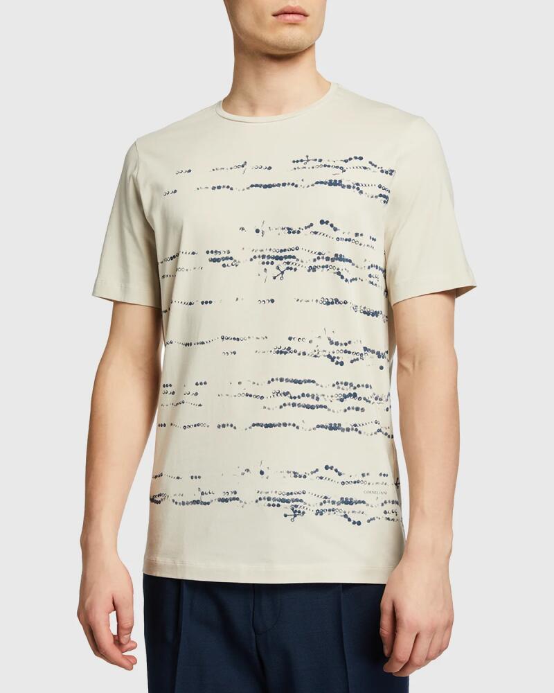 Corneliani Men's Painted Cotton T-Shirt Cover