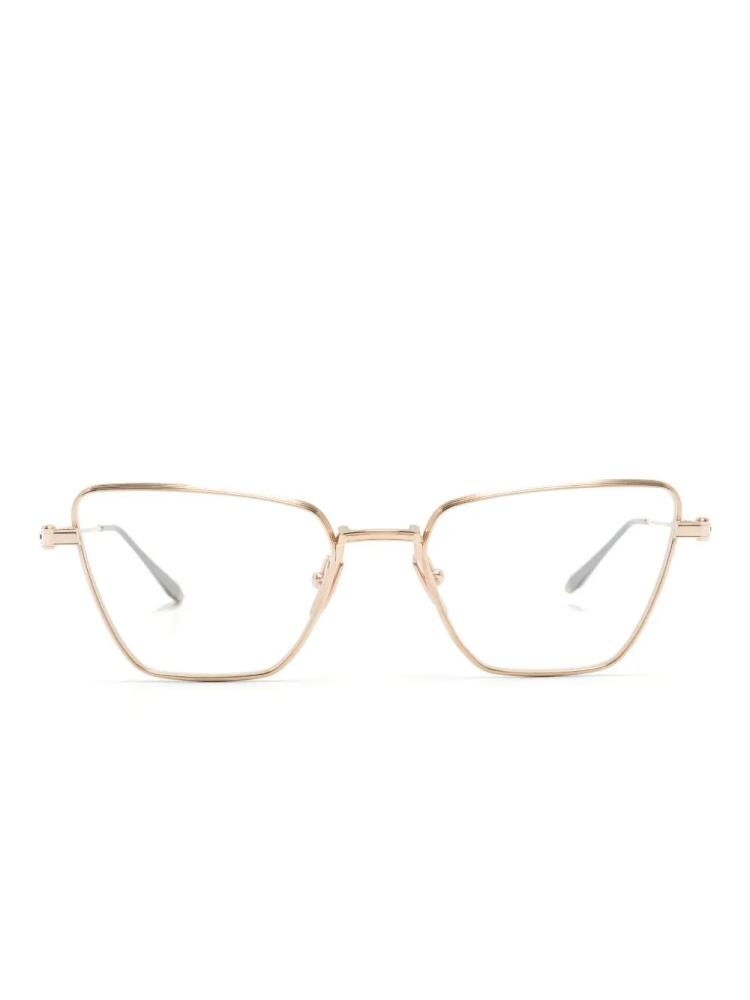 Akoni cat-eye frame titanium glasses - Gold Cover