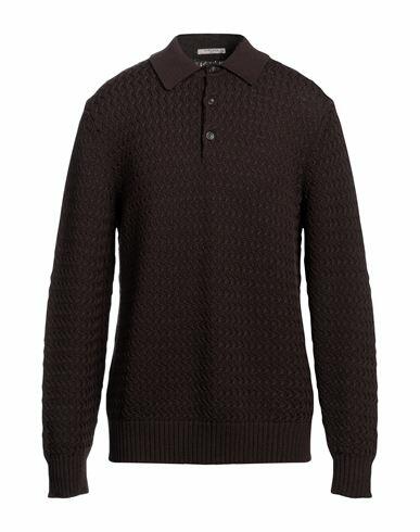 Circolo 1901 Man Sweater Dark brown Virgin Wool Cover