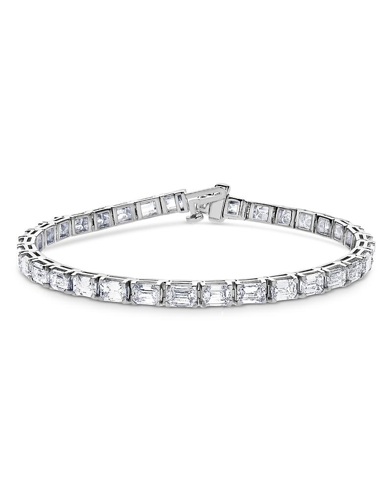 Bloomingdale's Fine Collection Certified Lab Grown Diamond Emerald Cut Tennis Bracelet in 18K White Gold, 11.75 ct. t. w. Cover