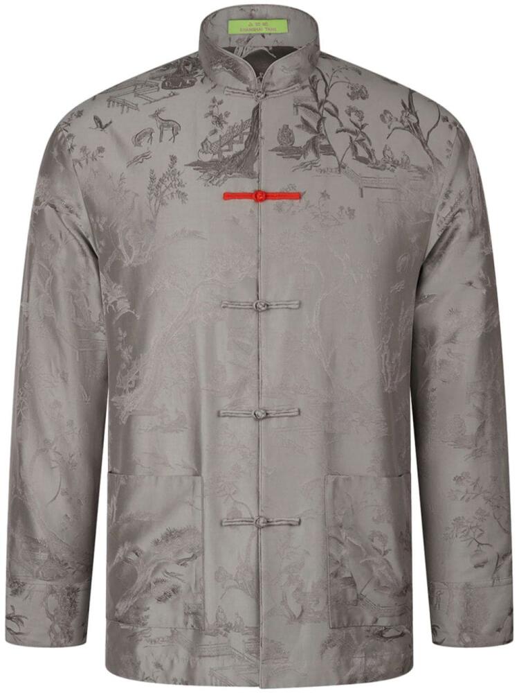 Shanghai Tang Winding Stream Party jacquard shirt - Grey Cover