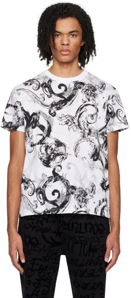 Versace Jeans Couture White Watercolor Couture T-Shirt Cover