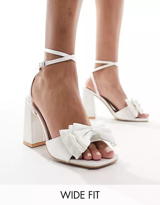 Be Mine Wide Fit Bridal Veronika heeled sandals in ivory-White Cover