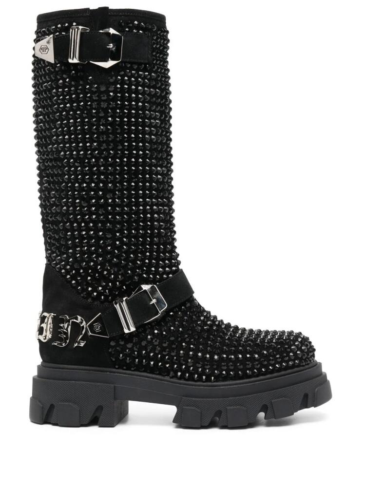 Philipp Plein crystal-embellished chunky-sole boots - Black Cover